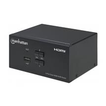 Manhattan  | Manhattan HDMI KVM Switch 2Port, 4K@30Hz, USBA/3.5mm Audio/Mic