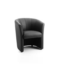 Reception Chairs | Neo Single Tub Black Leather BR000100 | In Stock | Quzo UK