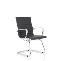 Visitors Chairs | Nola Black Soft Bonded Leather Cantilever Chair OP000224