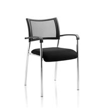 Brunswick Visitor Chair Black Fabric wArms Chrome Frame BR000025