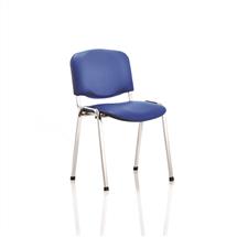 ISO Stacking Chair Blue Vinyl Chrome Frame BR000072