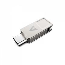 Silver | V7 VF3128GTC USB flash drive 128 GB USB TypeA / USB TypeC 3.2 Gen 1