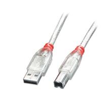 Lindy 3m USB 2.0 Cable - Type A To B, Transparent | In Stock