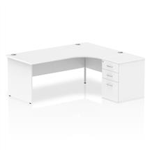 Dynamic Impulse 1800mm Right Crescent Desk White Top Panel End Leg