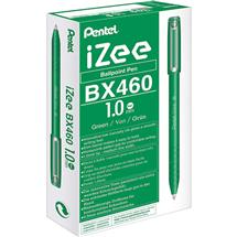 Pentel IZEE Ballpoint Pen CapStyle 1.0mm Tip 0.5mm Line Green (Pack