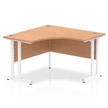 Office Desks | Dynamic Impulse 1200mm Corner Desk Oak Top White Cantilever Leg