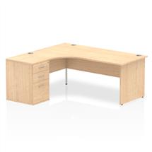 Office Desks | Dynamic Impulse 1800mm Left Crescent Desk Maple Top Panel End Leg