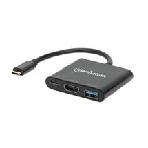 Manhattan USB-C Dock/Hub, Ports (x3): HDMI, USB-A | Manhattan USBC Dock/Hub, Ports (x3): HDMI, USBA and USBC, With Power