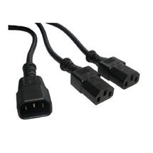 Cables Direct RB-335W power cable Black C14 coupler 2 x C13 coupler