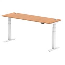 AIR Office Desks | Dynamic Air Slimline Oak colour, White | In Stock | Quzo UK