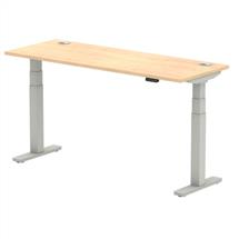 AIR Office Desks | Dynamic Air Slimline Maple colour, Silver | In Stock