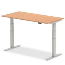 AIR Office Desks | Dynamic Air Oak colour, Silver | In Stock | Quzo UK
