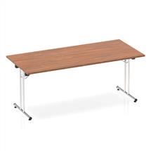 Sit Stand Desk | Dynamic I000701 standing desk Walnut, Silver | In Stock