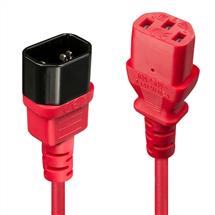 Lindy 1m IEC Extension Cable, Red | Quzo UK