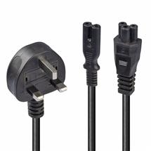 Top Brands | Lindy 2.5m UK 3 Pin Plug to IEC C5 & IEC C7 Splitter Extension Cable,