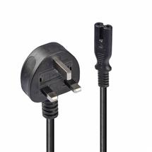 Lindy 2m UK 3 Pin Plug To IEC C7 Mains Power Cable, Black