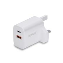 Mobile Device Chargers | Lindy 30W USB Type A and C Charger UK Plug | Quzo UK
