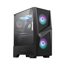 Black, Transparent | MSI MAG FORGE 100R Mid Tower Gaming Computer Case 'Black, 2x 120mm