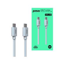 PREVO USB 2.0 60W C to C PVC cable, 20V/3A, 480Mbps, Injection