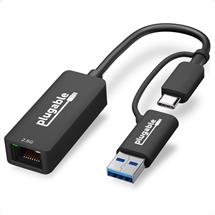 Plugable Technologies 2.5G USB C and USB to Ethernet Adapter, 2in1