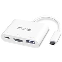 Plugable Technologies USB C to HDMI Multiport Adapter, 3in1 USB C Hub