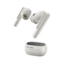 USB Headphones | POLY Voyager Free 60+ UC White Sand Earbuds +BT700 USBC Adapter