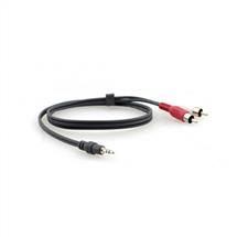 0.9m 3.5mm Male to 2 x RCA Male Breakout Cable - Black