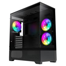 GameMax Vista ATX Gaming Case w/ Glass Side & Front, Mesh Panelling,