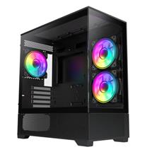 Tempered Glass PC Case | GameMax Vista Micro ATX Gaming Case w/ Glass Side & Front, Mesh