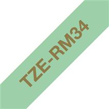 Green | Brother TZE-RM34 label-making tape Gold on mint colour