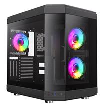 GAMEMAX PC Cases | GameMax Hype Gaming Case w/ Glass Side & Front, ATX, Dual Chamber, 3x