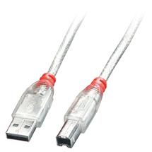 Lindy 5m USB 2.0 Cable - Type A to B, Transparent | Quzo UK