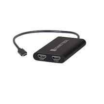 Video Cable | Sonnet USBC-DHDMI video cable adapter USB Type-A 2 x HDMI Black