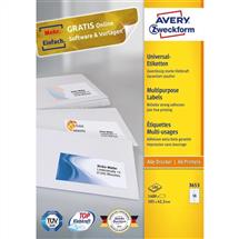 Avery 3653 self-adhesive label Rectangle Permanent White 1400 pc(s)
