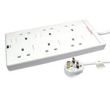 Cables | Cables Direct RB-10-6GANGSWD surge protector White 6 AC outlet(s) 10 m