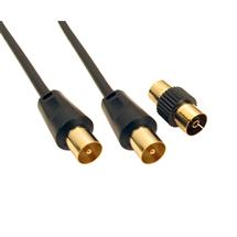 Cables Direct TV Coax 15m coaxial cable F Black | In Stock
