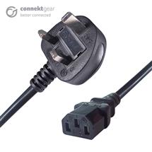 Power Cables | connektgear 1.8m UK Mains Power Cable UK Plug to C13 Socket