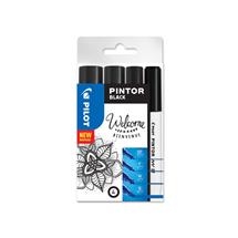 Markers | Pilot Pintor marker 4 pc(s) Brush/Fine tip Black | In Stock