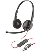 POLY Blackwire 3220 Stereo USB-C Headset +USB-C/A Adapter