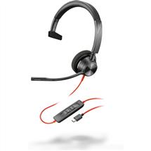 HP Headsets | POLY Blackwire 3310 Monaural USB-C Headset +USB-C/A Adapter