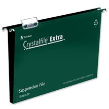 Crystalfile | Rexel Crystalfile Extra Foolscap Suspension File 50mm Green (25)