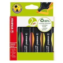 STABILO GREEN BOSS marker 4 pc(s) Chisel tip Green, Orange, Pink,