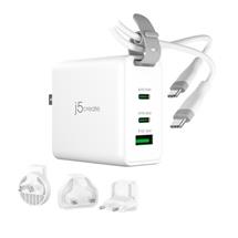 j5create 65W GaN USBC 3Port Traveler Charger with changeable AC plugs