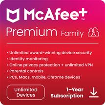 McAfee McAfee+ Premium  Family (Unlimited Devices)  1 Year  Digital