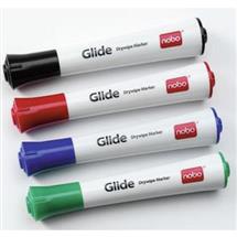 Nobo Glide Drywipe Markers Fine Nib Assorted (4) | Quzo UK
