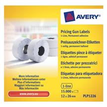 Avery PLP1226 selfadhesive label Price tag Permanent White 15000