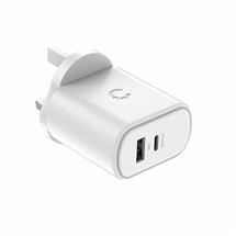 Cygnett PowerPlus 32W USB-C PD Dual Port Wall Charger UK - White