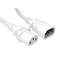 Cables Direct IEC Extension Cable C13 / C14 1.8m White C14 coupler C13