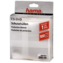 Hama CD/DVD Protective Sleeves, Pack of 100 100 discs Transparent