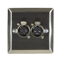 Steel Wallplate with Twin XLR Sockets | In Stock | Quzo UK